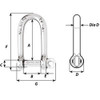Wichard Self-Locking Long D Shackle - Diameter 6mm - 1\/4" [01213]