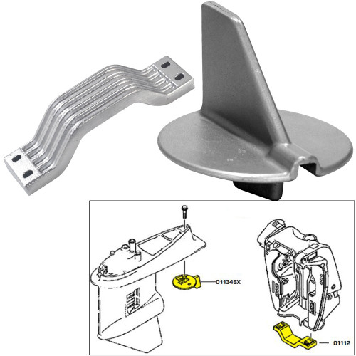 Tecnoseal Anode Kit w\/Hardware - Yamaha 150-200HP Left Hand Rotation - Aluminum [21102AL]