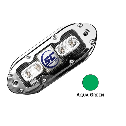 Shadow-Caster SCM-4 LED Underwater Light w\/20' Cable - 316 SS Housing - Aqua Green [SCM-4-AG-20]
