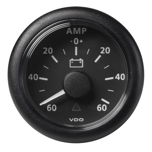 VDO Marine 2-1\/16" (52MM) ViewLine Battery Status Gauge -60\/+60AMP - 8 to 32V - Black Dial  Bezel [A2C59512328]