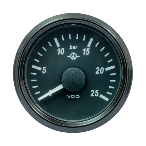 VDO SingleViu 52mm (2-1\/16") Gear Oil Pressure Gauge - 25 Bar - 0-180 Ohm [A2C3833460030]