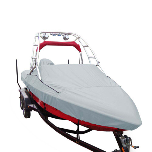 Carver Sun-DURA Specialty Boat Cover f\/21.5 Sterndrive V-Hull Runabouts w\/Tower - Grey [97121S-11]