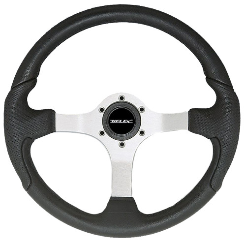 Uflex Nisida Steering Wheel 13.8" - Black Polyurethane Grip w\/Black Aluminum Spokes [NISIDA-B\/B]