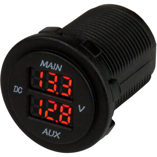 Sea-Dog Round Voltage Meter 5V-15VDC w\/Rainbow Dial [421616-1]