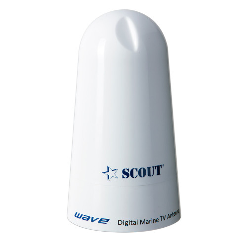 Scout Wave 4" White TV Antenna Omnidirectional 25dB Gain w\/10M, 75 ohms, Cable [PF AN NTV002]
