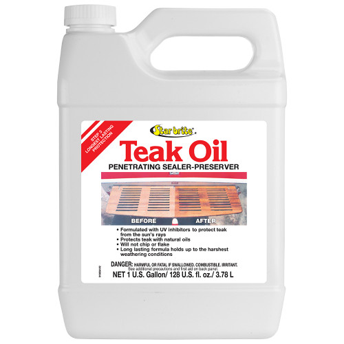 Star Brite Teak Oil - Long Lasting, Penetrating, Sealer,  Preserver w\/UV Inhibitors - 1 Gallon [81600]