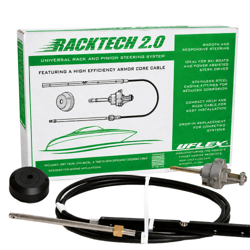 Uflex Racktech - 2.0 High Efficiency Rack  Pinion System Kit - 18' Cable [RACKTECH2.018]