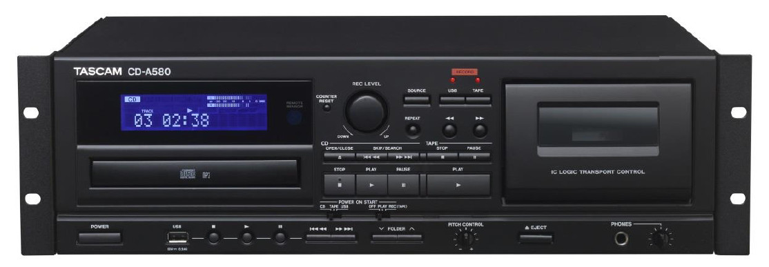 TASCAM CD-A580 CD/カセットプレーヤー [ジャンク] Tascam Tascam CD-A580 CD PLAYER/CASSETTE RECORDER WITH USB DUBBING