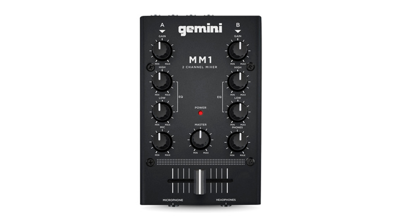 Gemini MM1 2 Channel Analog Mini DJ Mixer