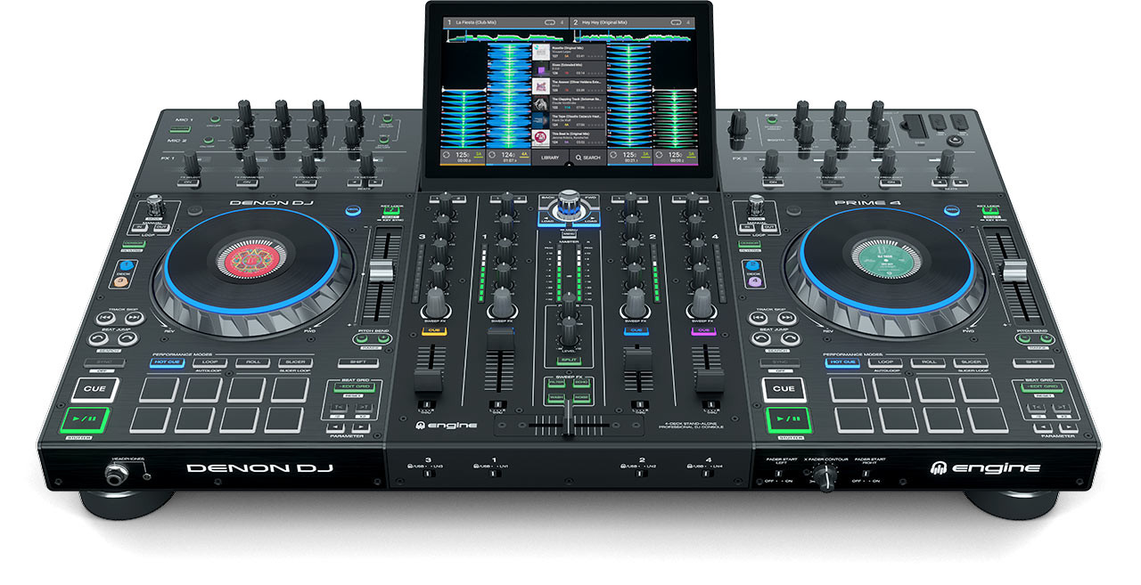Denon DJ PRIME4XUS Prime 4 4-Deck Standalone DJ System with 10