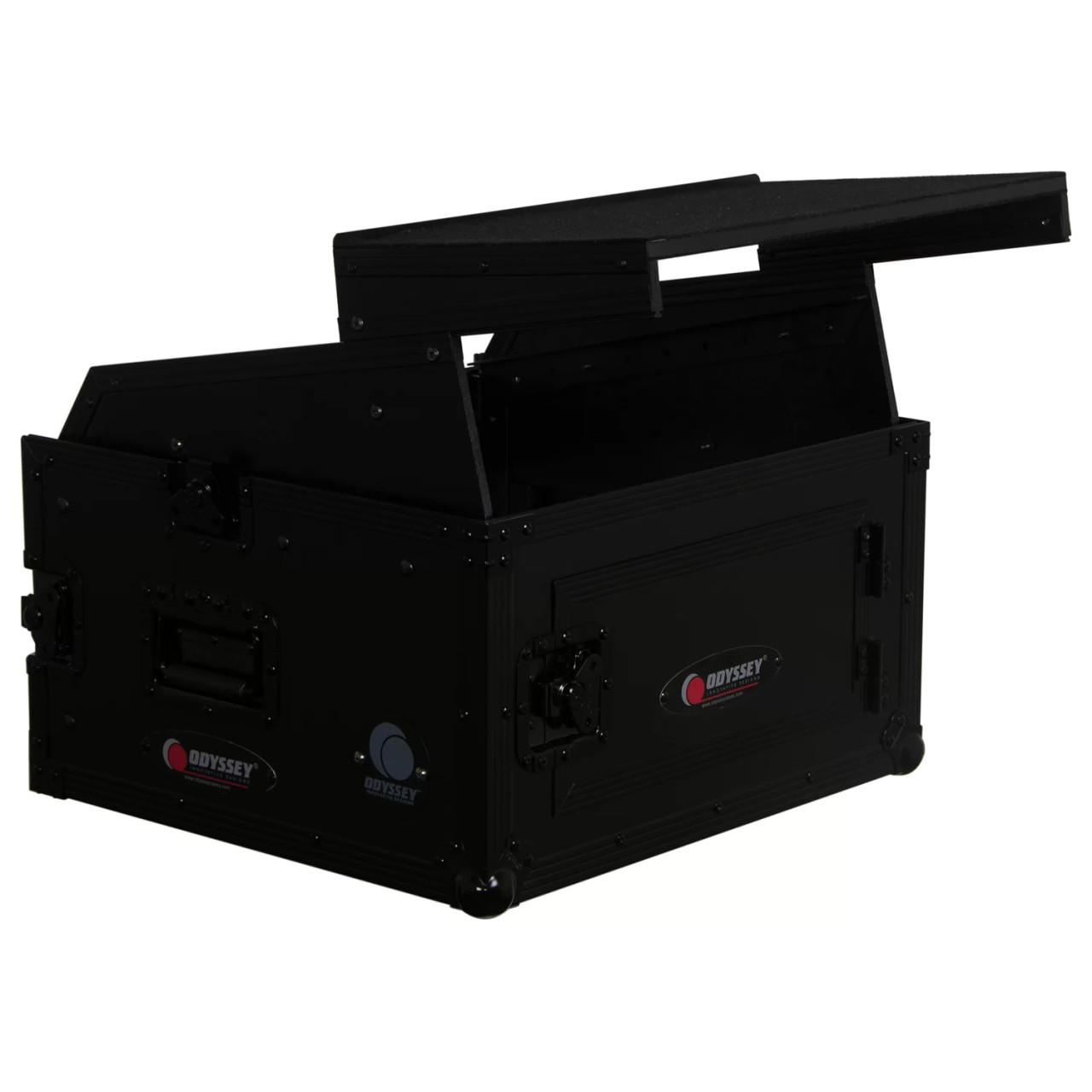 Hollywood Racks Black 10U Top Slanted 4U Vertical Pro Combo Rack ...