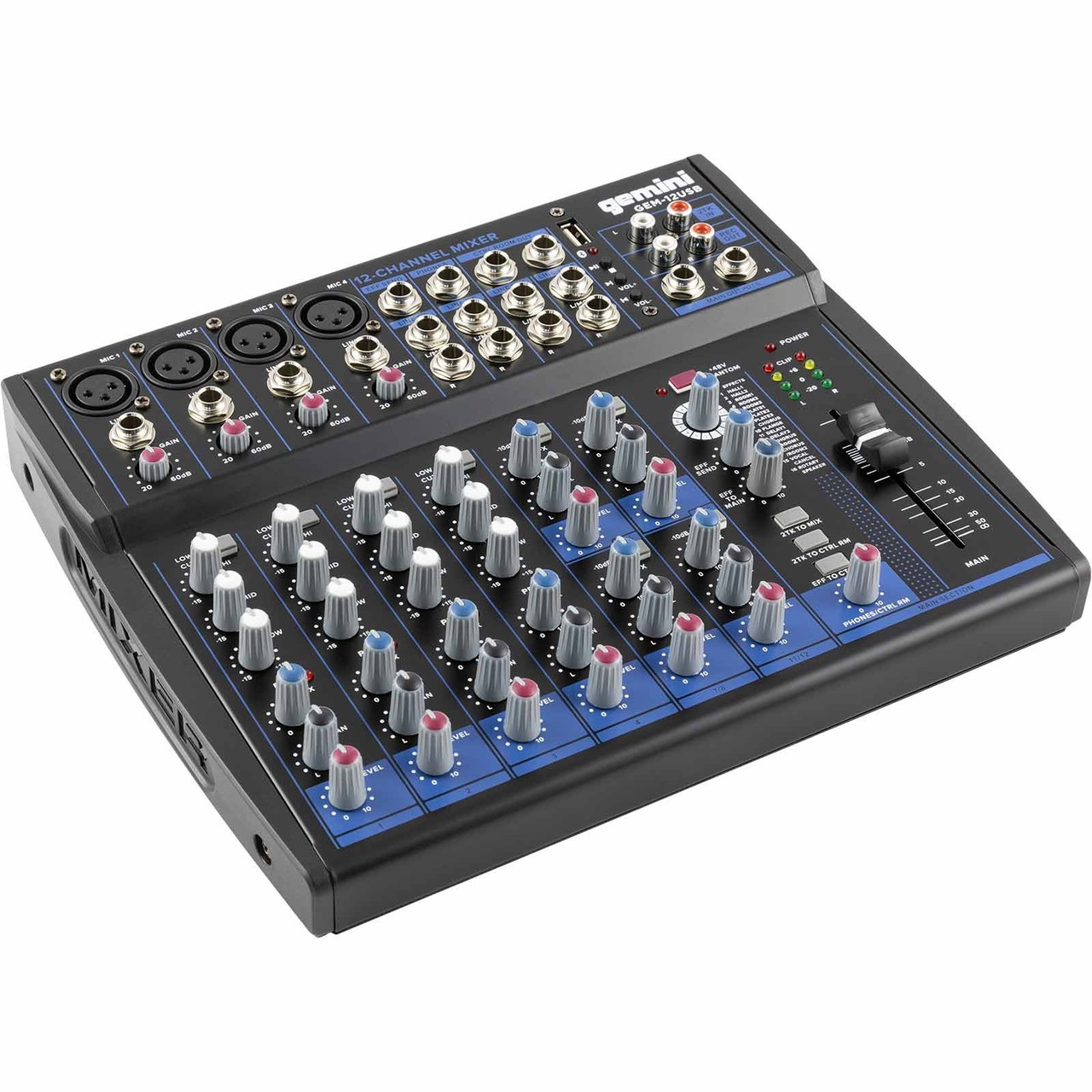 Gemini GEM-12USB - 12 Channel USB Mixer for Podcasts as well as