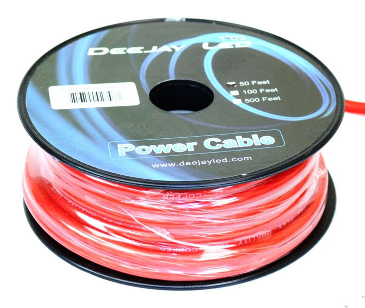 DEEJAY LED TBH850REDCOPPER - 8-Gauge 50 Foot Red Pure Copper