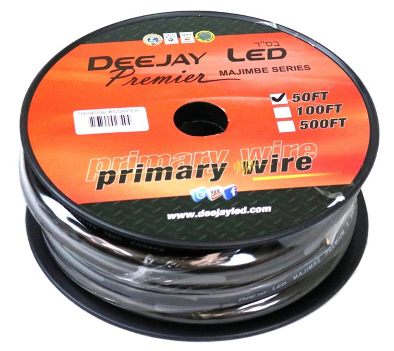 DEEJAY LED TBH850REDCOPPER - 8-Gauge 50 Foot Red Pure Copper Stranded Power  Cable