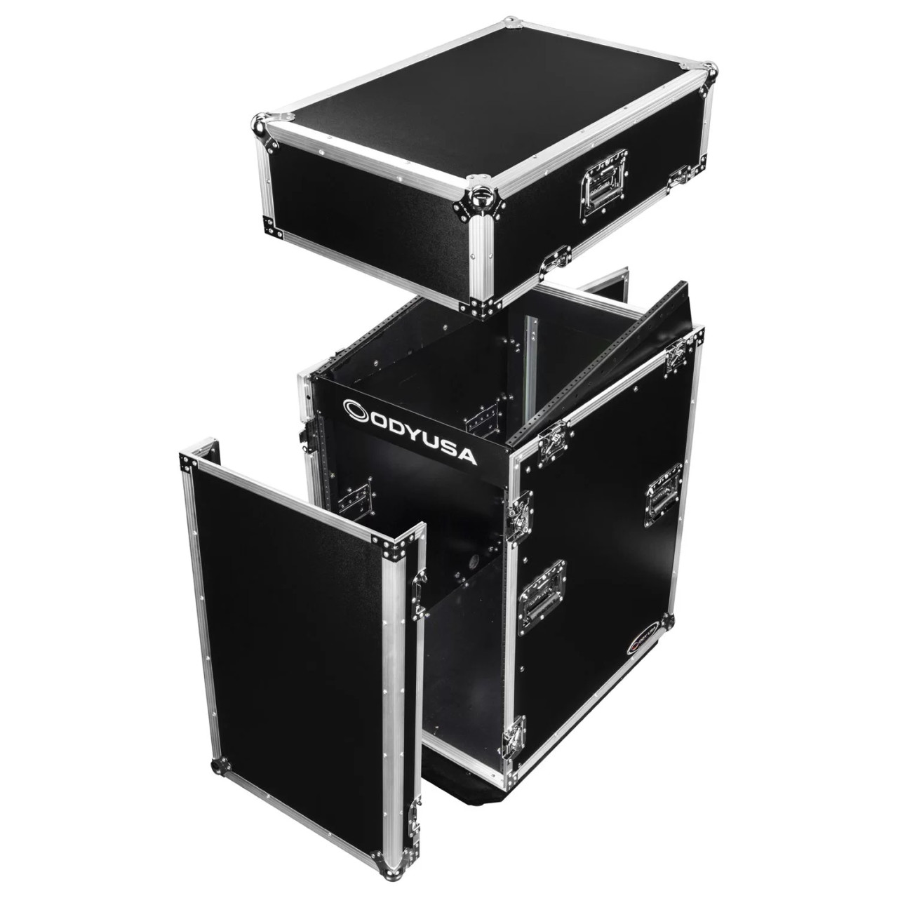 ODYSSEY 14U Top Slanted 16U Vertical Pro Combo Rack with Casters