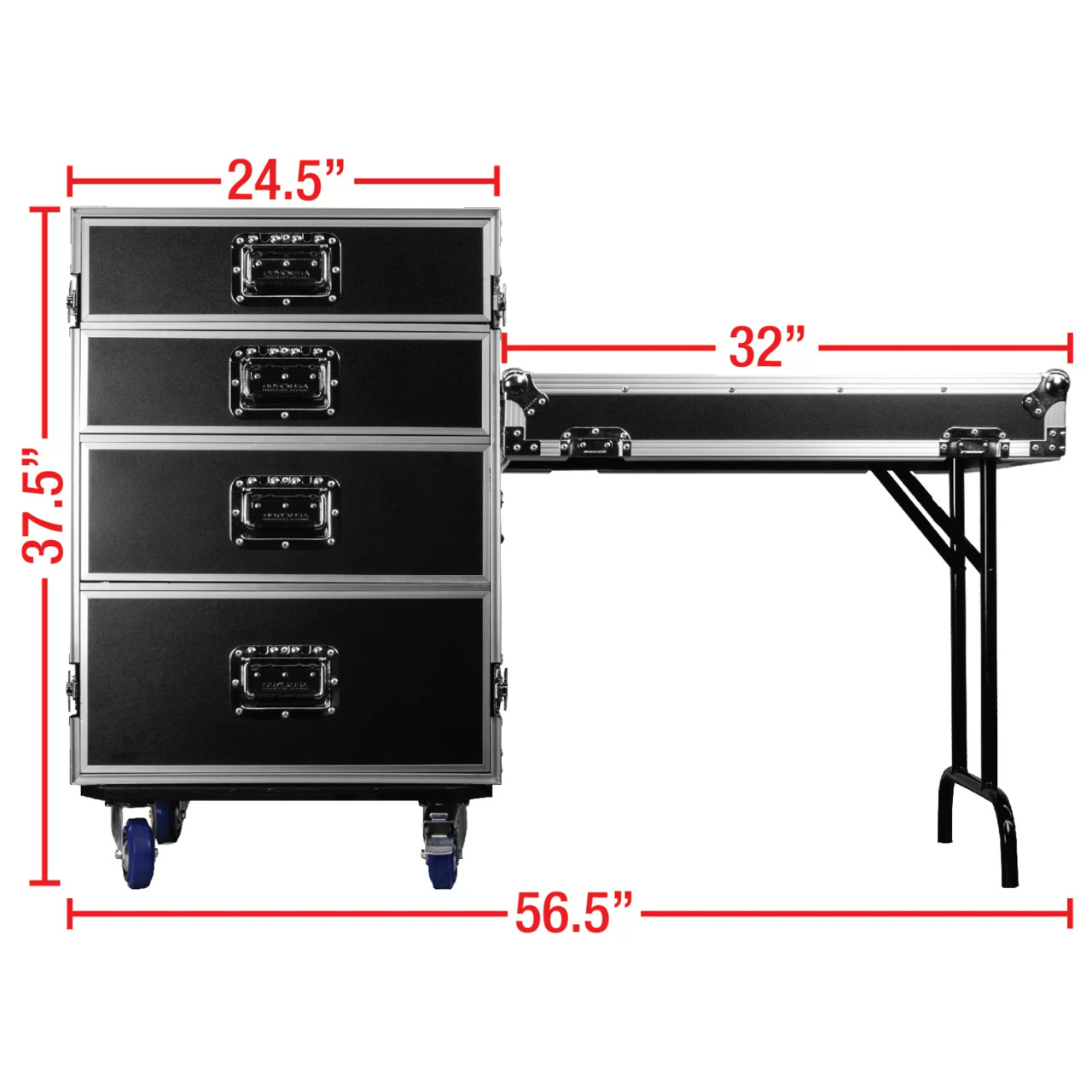Odyssey FZWB4WDLX FOUR DRAWER DELUXE WORKBOX WITH WHEELS AND SIDE