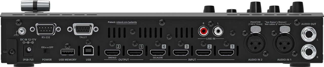 Roland Professional V-1HD PLUS HD Video Switcher - 4 channel HDMI w/ 2XLR  and DSK