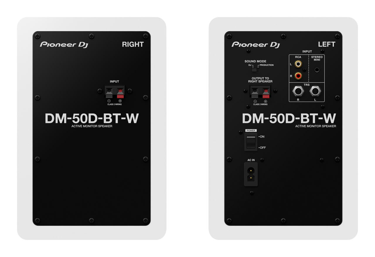 Pioneer DJ DM-50D-BT-W 5-Inch desktop monitor system with Bluetooth  functionality (White)
