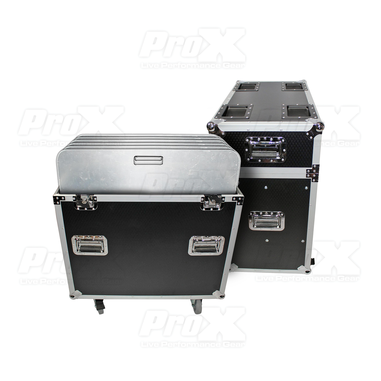 ProX ATA 300-Style Flight Case with Casters for 25 Microphone Stands