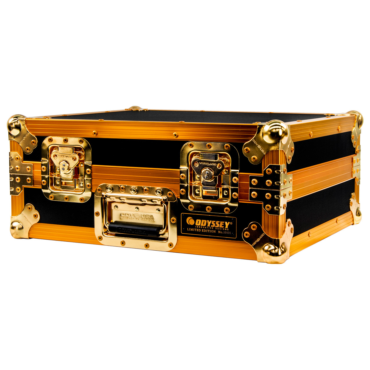 Odyssey Limited Edition Turntable Flight Case in Gold Color