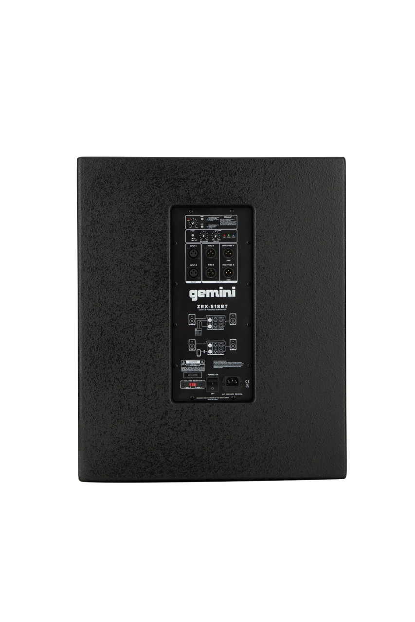 Gemini 15 In Bluetooth Speaker Gemini ZRX-S18BT Powered Bluetooth