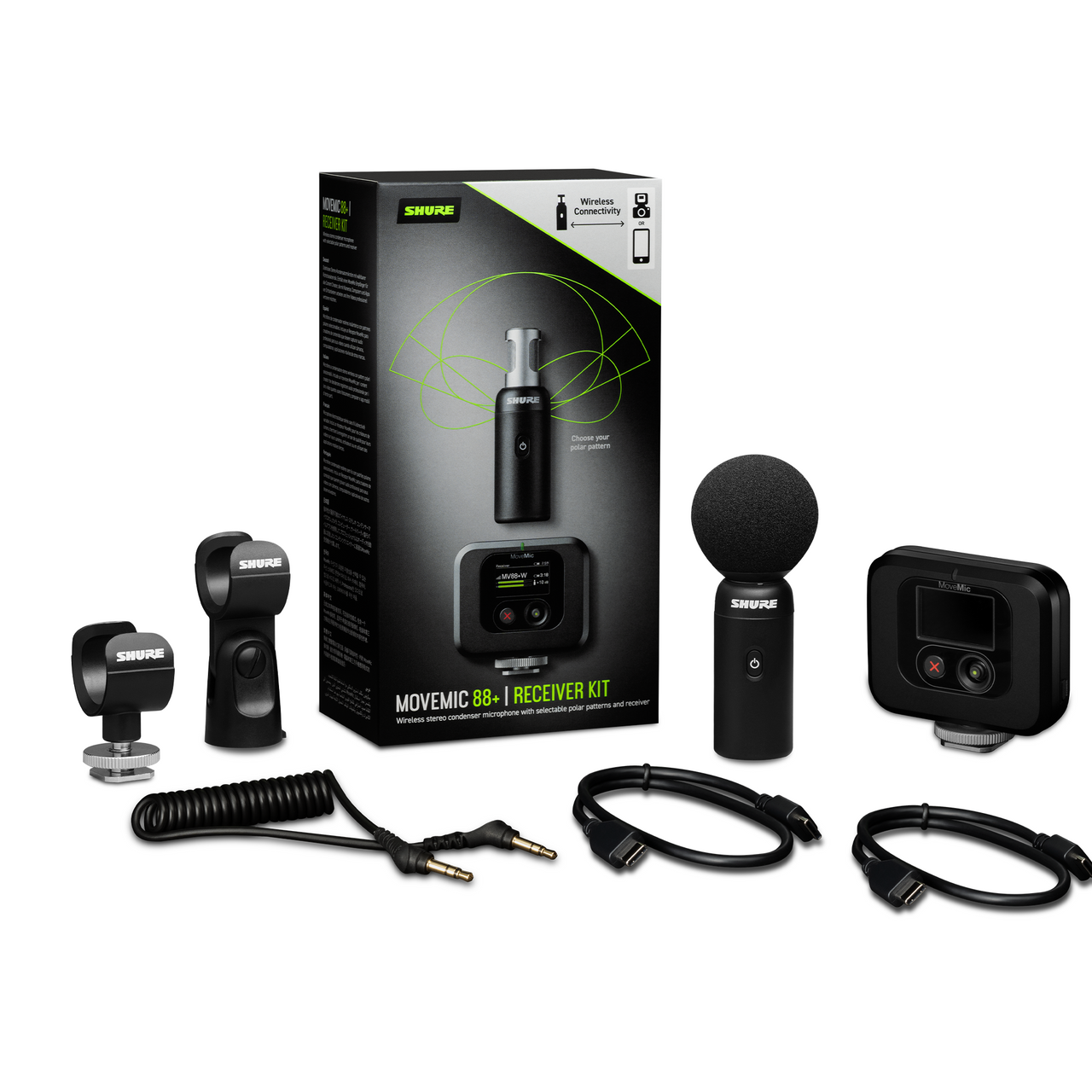 Shure MoveMic 88+ Receiver Kit Wireless Stereo Microphone System