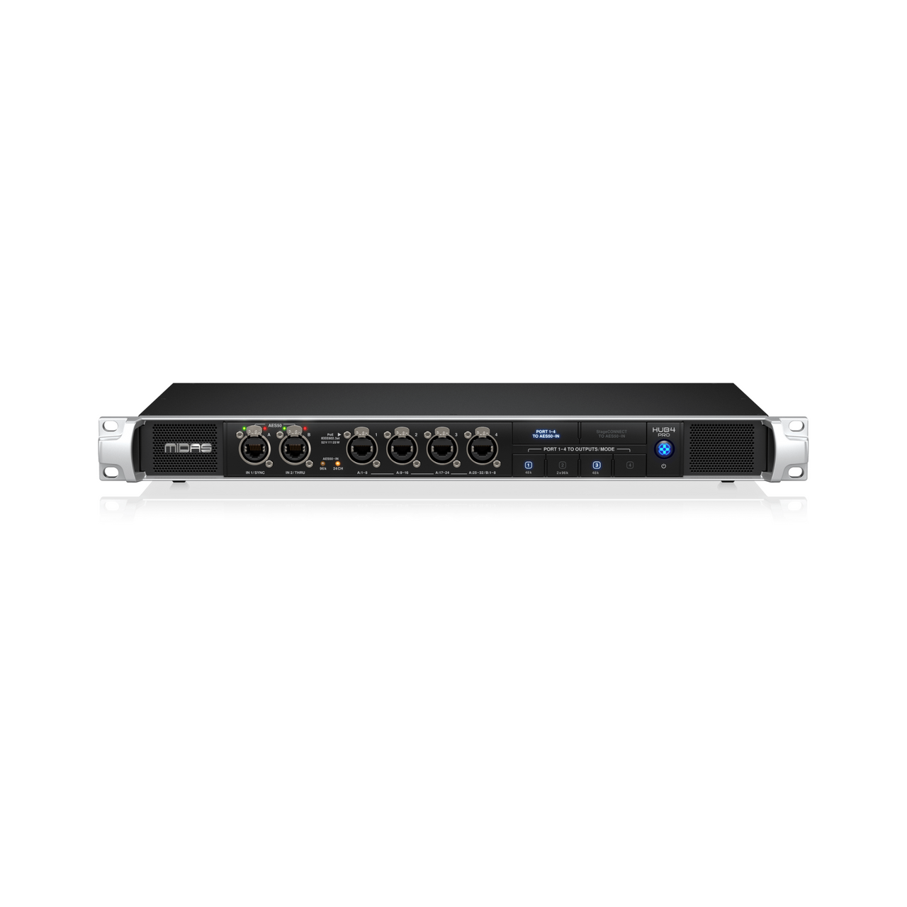 Midas HUB4 Pro Monitor System Hub with 4 PoE Ports for Personal
