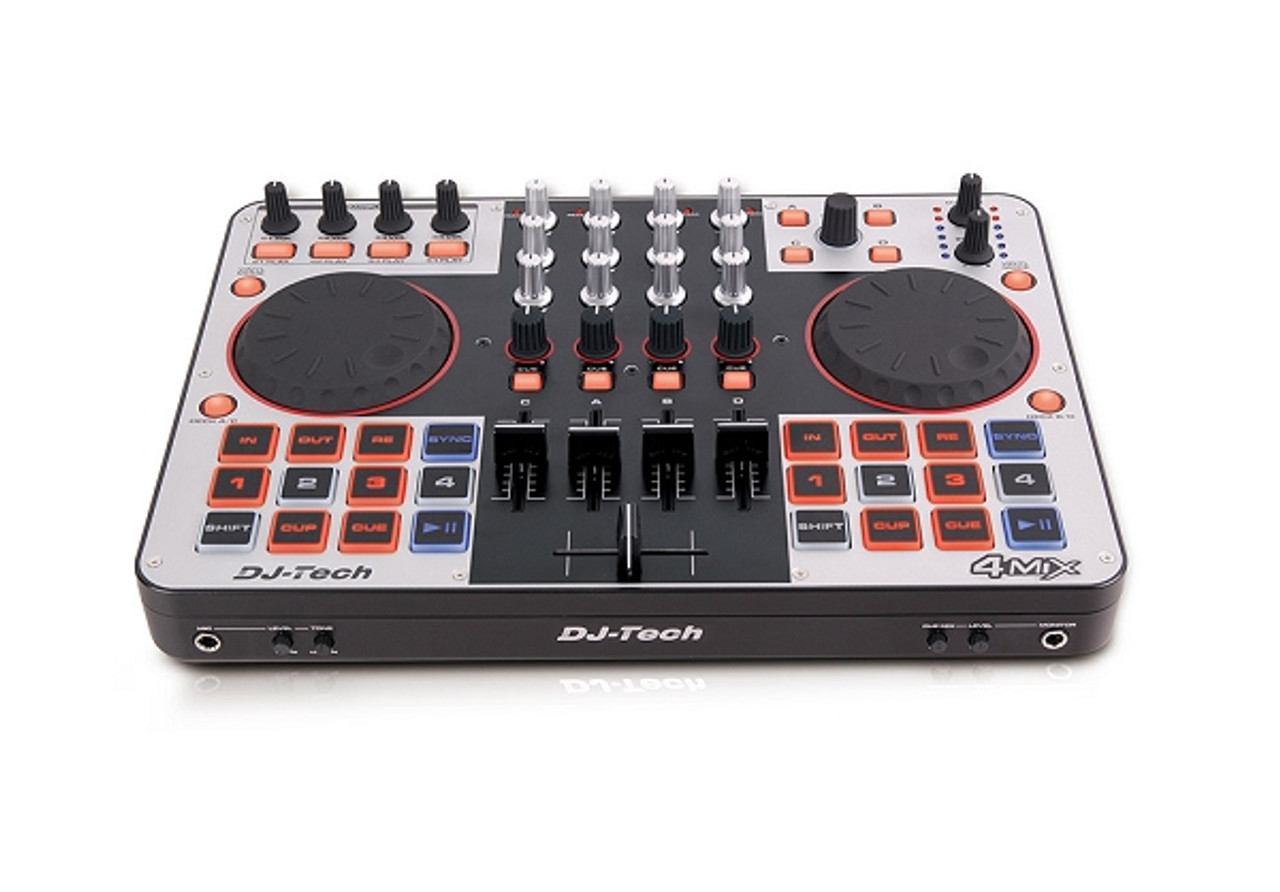 DJ Tech 4MIX 4-Channel Controller with Audio Interface Built-in