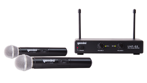 Gemini UHF-02M-S34 533.7+537.2 Dual channel UHF Wireless system - handheld