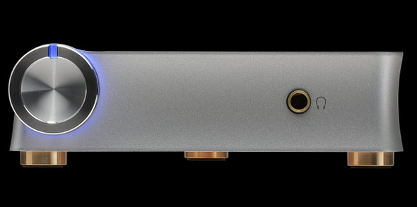 KORG 1-Bit DAC/ADC; USB Audio I/O with Stereo Line and RIAA-Compliant Phono Ins for Futureproof Record Archival Side View.