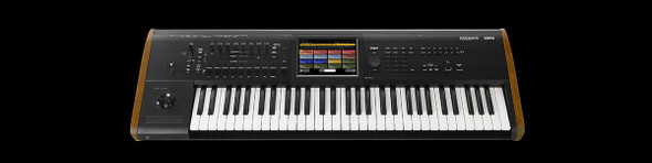 KORG Custom black hard shell case for 61 key Kronos Side View.