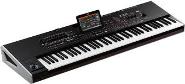 KORG 61-Key Professional Arranger with Color Touch Screen, TC Helicon Effects/Harmonization, Enhanced Sounds & Interface Side View.