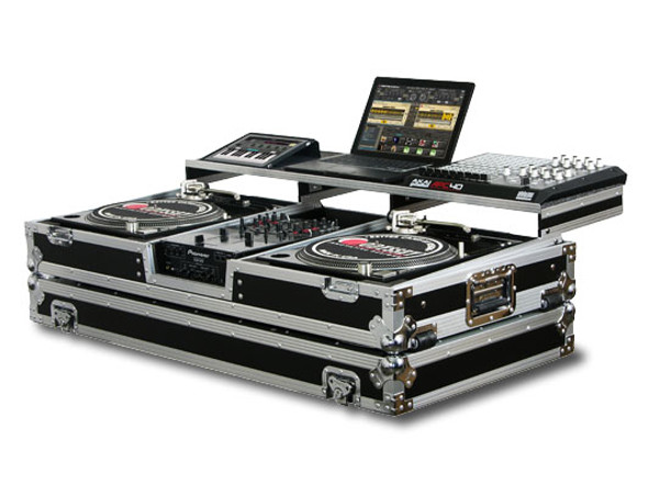 ODYSSEY FZGSPBM10W REMIXER™ GLIDE STYLE™ DJ COFFIN FOR 2 TURNTABLES & A 10" FORMAT DJ MIXER WITH ROLLERS