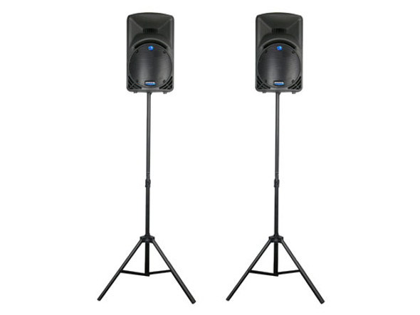 ODYSSEY LTS2X2B TWO 7' HIGH TRIPOD SPEAKER STAND SET WITH CARRY BAG