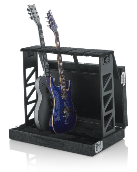 Gator Cases GTRSTD4 Compact Rack Style Four (4) Guitar Stand that Folds into Case