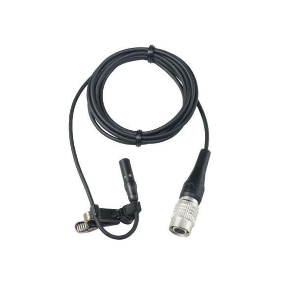 Audio-Technica AT898CW - Subminiature cardioid condenser lavalier microphone with 55" cable terminated with locking 4-pin HRS-type connector for Audio-Technica wireless systems using UniPak transmitters