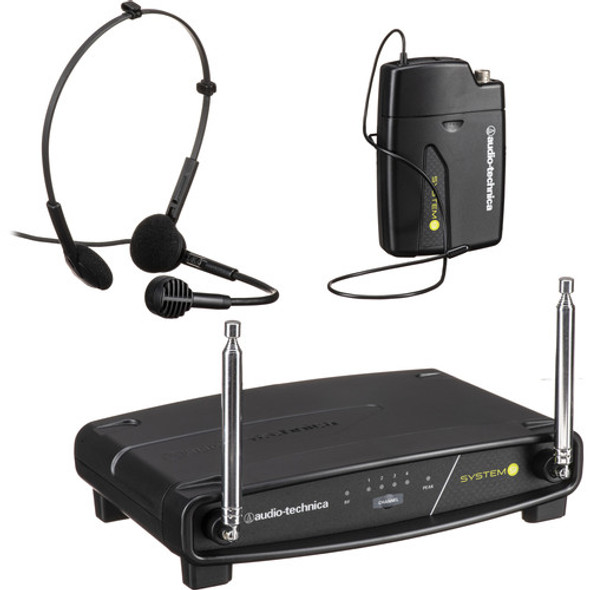 Audio-Technica ATW-901A/H - System 9 Wireless system includes ATW-R900a receiver and ATW-901a body-pack transmitter with PRO 8HecW headworn microphone.