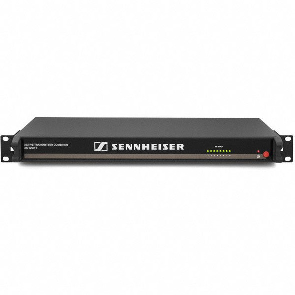 SENNHEISER AC 3200-II - Active, high-power 8:1 antenna combiner. Max 250 mW input power, 1 RU, with inline power supply. BNC interconnect cables not included.