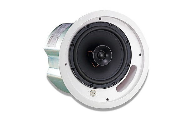 JBL CONTROL 18C/T - 8" 2-WAY CEILING SPKR, WHT (2 PER CTN) Two-Way 200 mm (8 in) Co-axial Ceiling Loudspeaker. 8 inch high output driver with polypropylene cone and butyl rubber surround and 25 mm (1 in) soft-dome liquid-cooled tweeter, 58 Hz, 20 kH