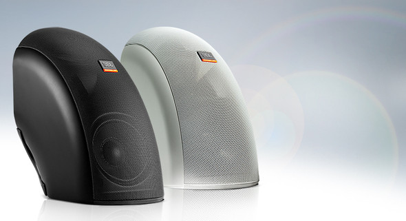 JBL CONTROLCRV-WH - CONTROL CRV WHITE Curved-Design Dual 4" Speaker, selectable 70V/100V or 4 ohm, indoor/outdoor, combinable, 80 Hz - 20 kHz, 75W cont pink (300W peak), wall-mount bracket included (prices as each and sold individually), white. Maste