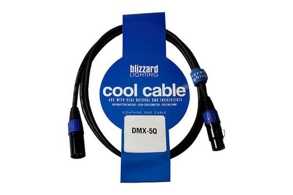 Blizzard DMX 5PIN Male Turn 1' 3-pin DMX-F to 5-pin DMX-M Cable