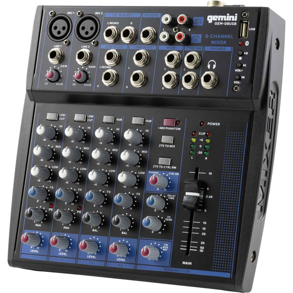 Gemini MXR-01BT 2 Channel Professional DJ Mixer With