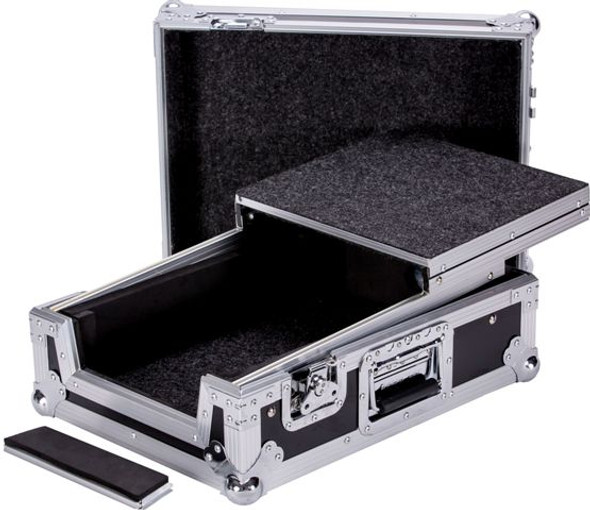 DEEJAY LED TBHRN62LT - Fly Drive Case For Rane RN62 Pro DJ Mixer or Similarly Sized Equipment w/Laptop Shelf w/Wheels