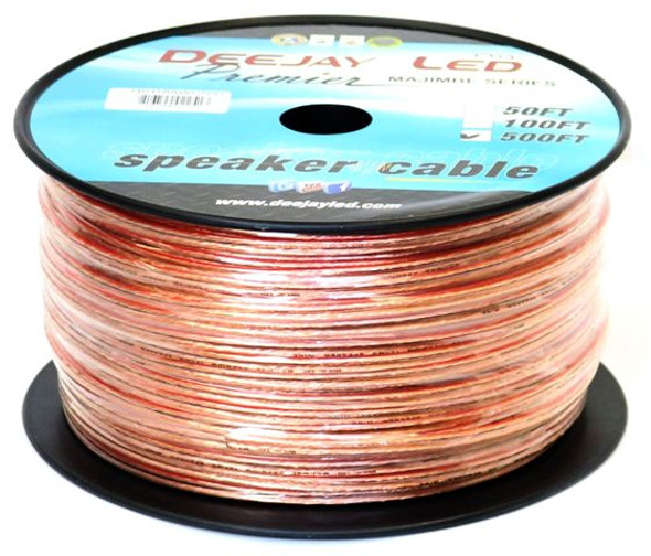 DEEJAY LED TBH18AWG500 - 500-Foot 2-Conductor 18 Gauge Stranded Speaker Hookup Cable