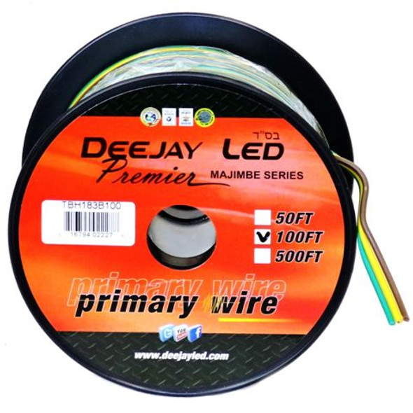 DEEJAY LED TBH183B100 - 100-Foot 3-Conductor 18 Gauge Primary Stranded Cable Ideal for Accessory Hookups