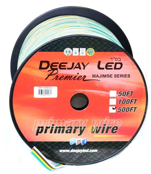DEEJAY LED TBH164B500 - 500-Foot 4-Conductor 16 Gauge Primary Stranded Cable Ideal for Accessory Hookup