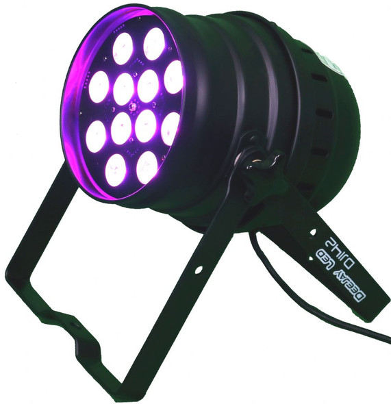 DEEJAY LED DJ142BLACK - 125 Watt LED PAR CAN w/DMX Intelligent Lighting Control & Multi-color Capability, 110V to 240 Volts