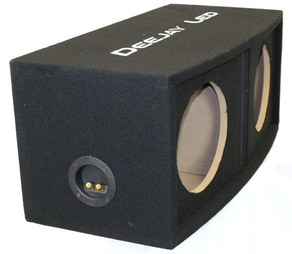 DEEJAY LED 2X10ROUNDVENTED - Double 10-in Center Port Vented Round Empty Car Bass Speaker Box