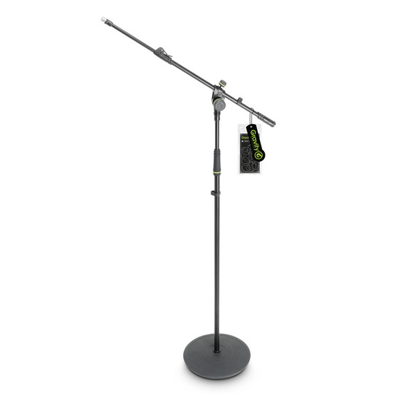 GRAVITY GR-GMS2322B - Microphone Stand with Round Base and 2-Point Adjustment Telescoping Boom