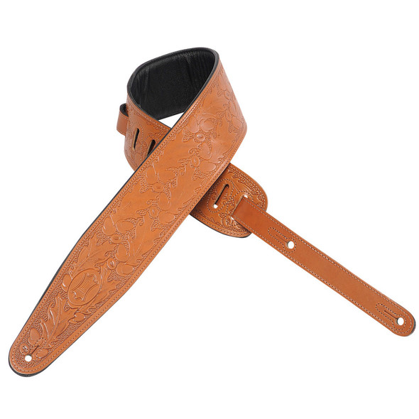 Levy's Leathers PM44T01-TAN -  3" Wide Tan Veg-tan Leather Guitar Strap.